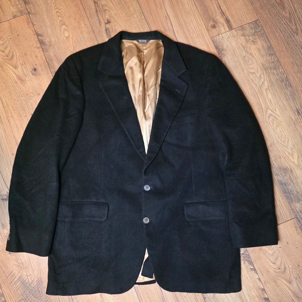 Bill Blass Black Label 100% Cashmere Blazer Mens 46R Black USA Dayton Hudson